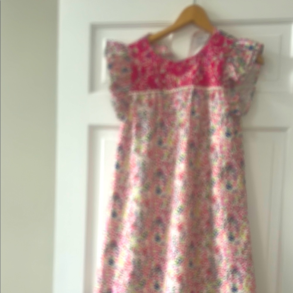 Pink and White Flutter Sleeve Sundress